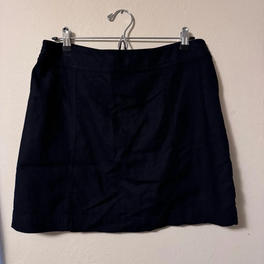 Banana Republic black Linen blend button front skirt Size 14